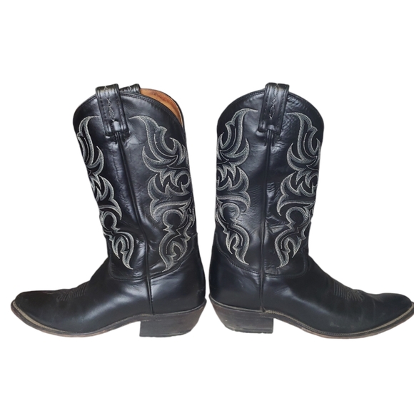 TONY LAMA Cowboy / Western Boots  Genuine Leather Black Men’s Size 10 D 7926 - Picture 14 of 15